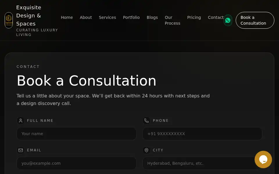 Screenshot of exquisitespaces.in