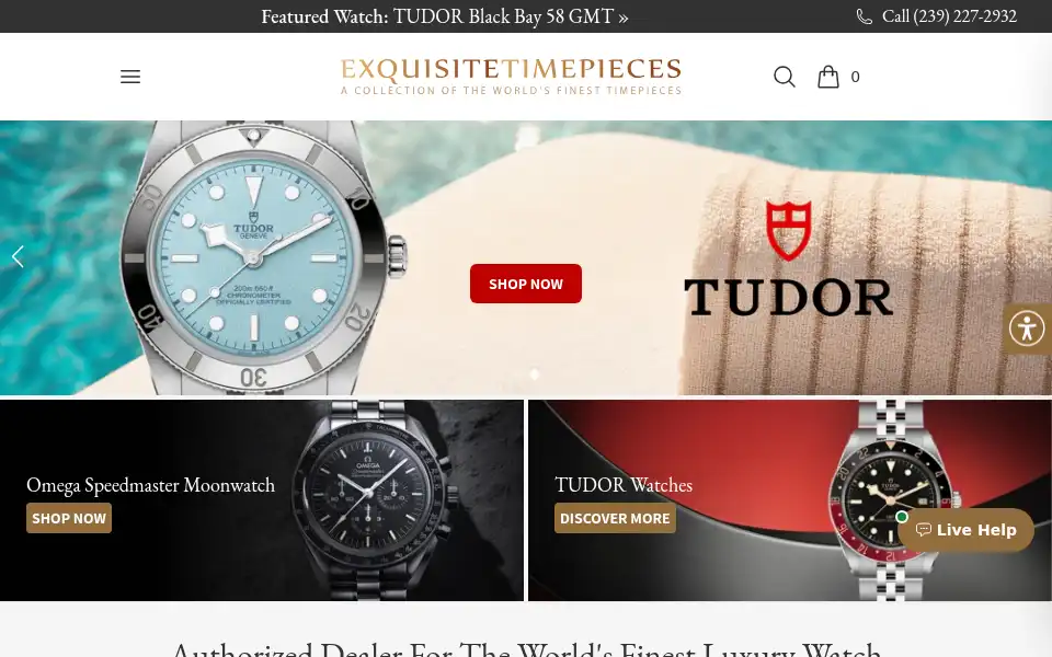 Screenshot of exquisitetimepieces.com