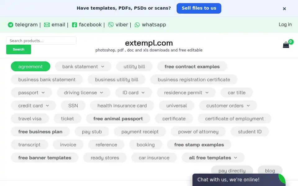 Screenshot of extempl.com