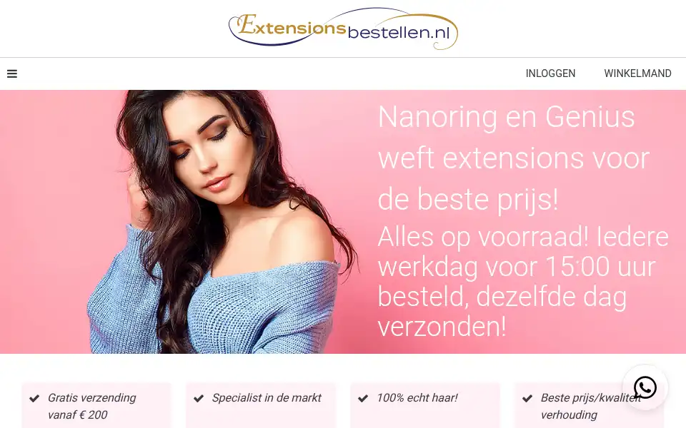 Screenshot of extensionsbestellen.nl