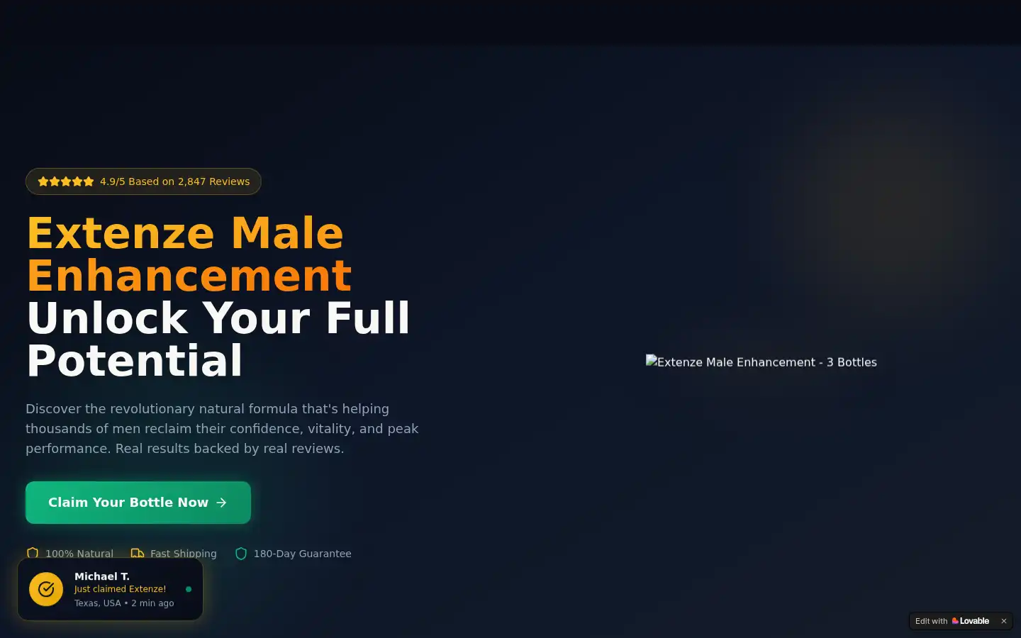 Screenshot of extenze-male.lovable.app