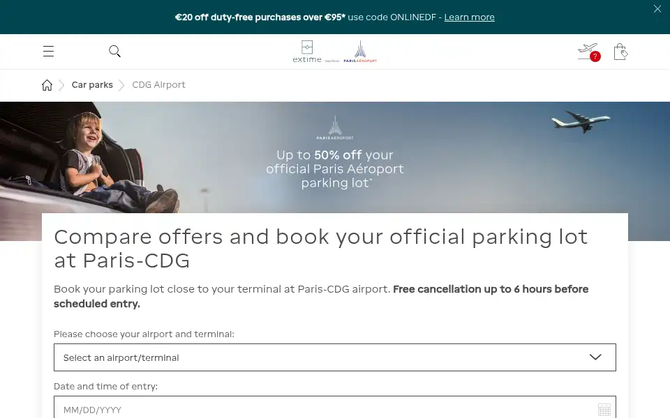 Screenshot of extime.com