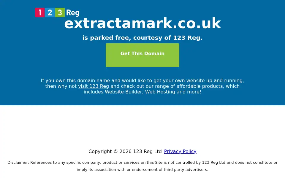 Screenshot of extractamark.co.uk