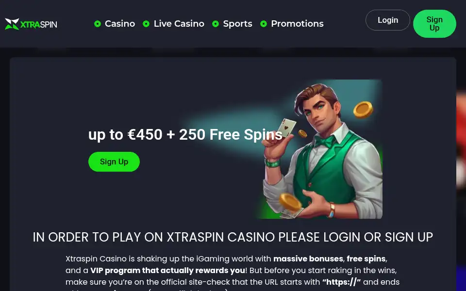 Screenshot of extraspin.co.uk