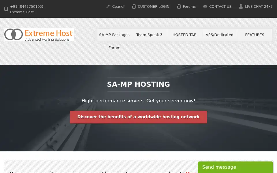 Screenshot of extreme-host.net
