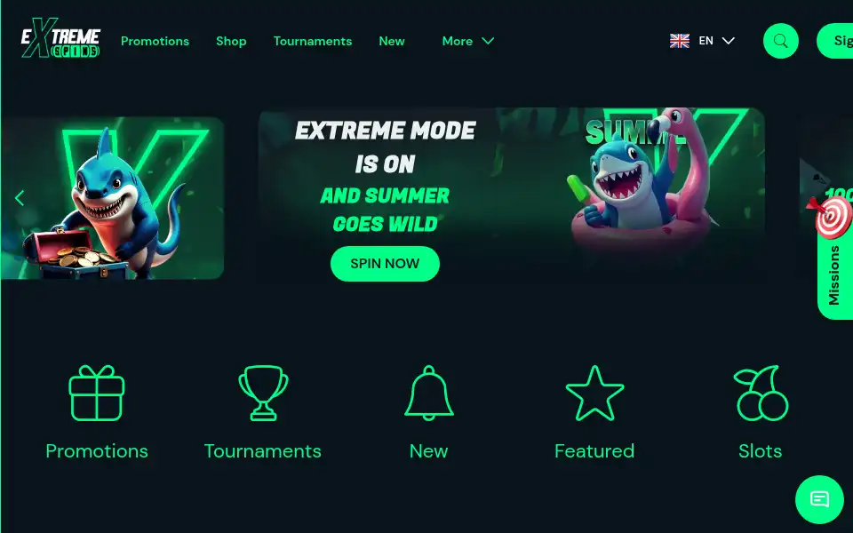 Screenshot of extremespins11.com