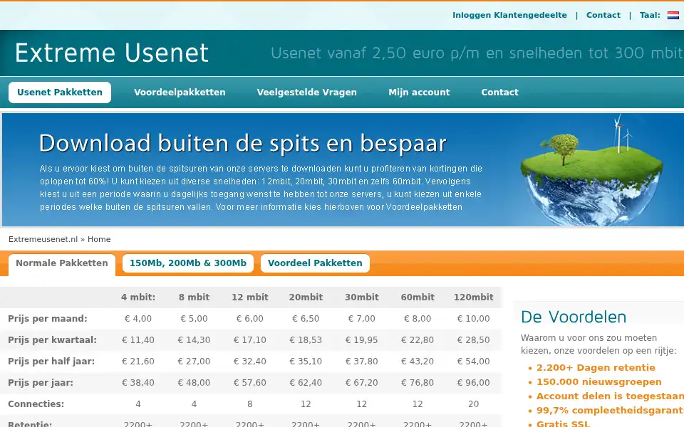 Screenshot of extremeusenet.nl