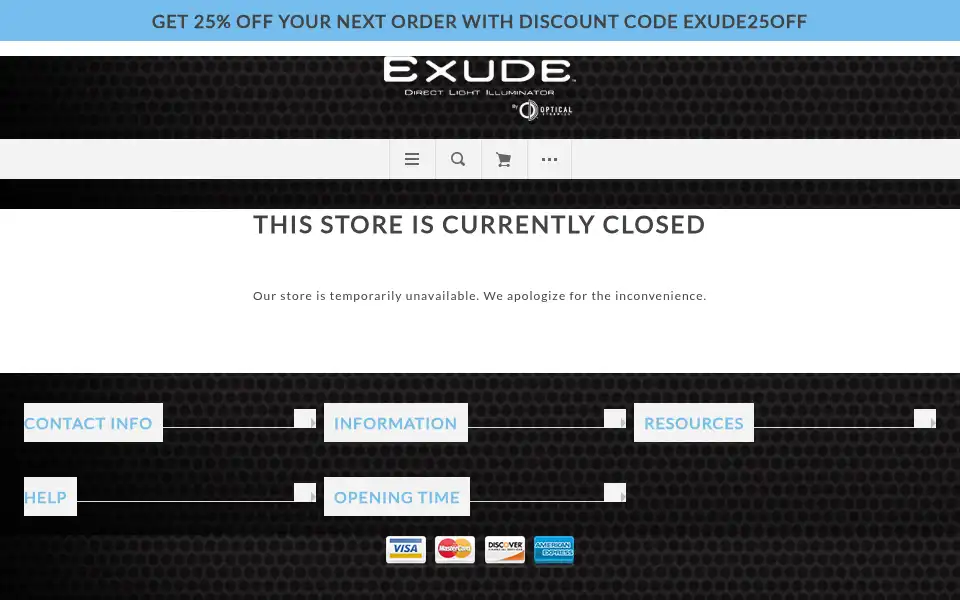Screenshot of exudelight.com