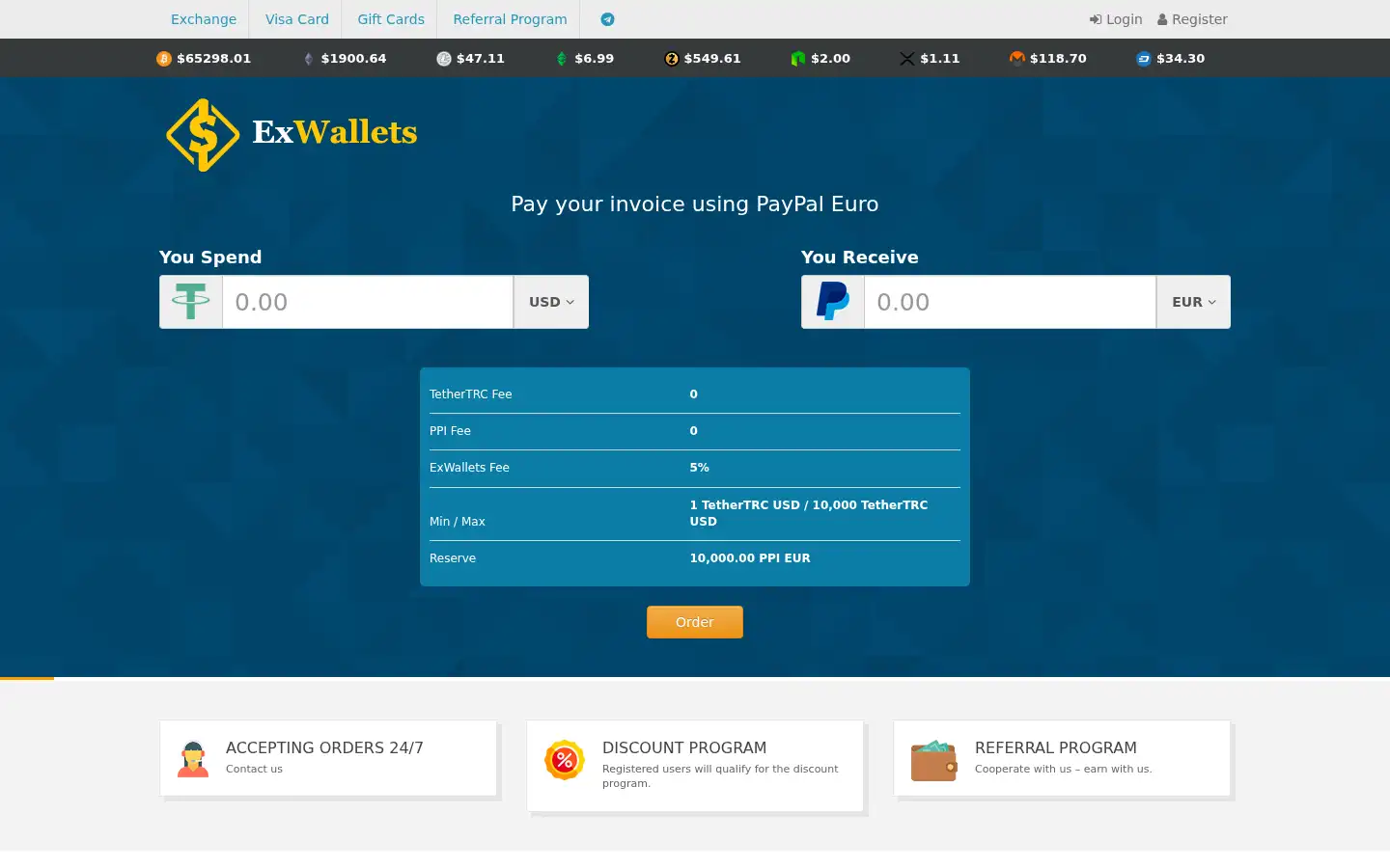 Screenshot of exwallets.com