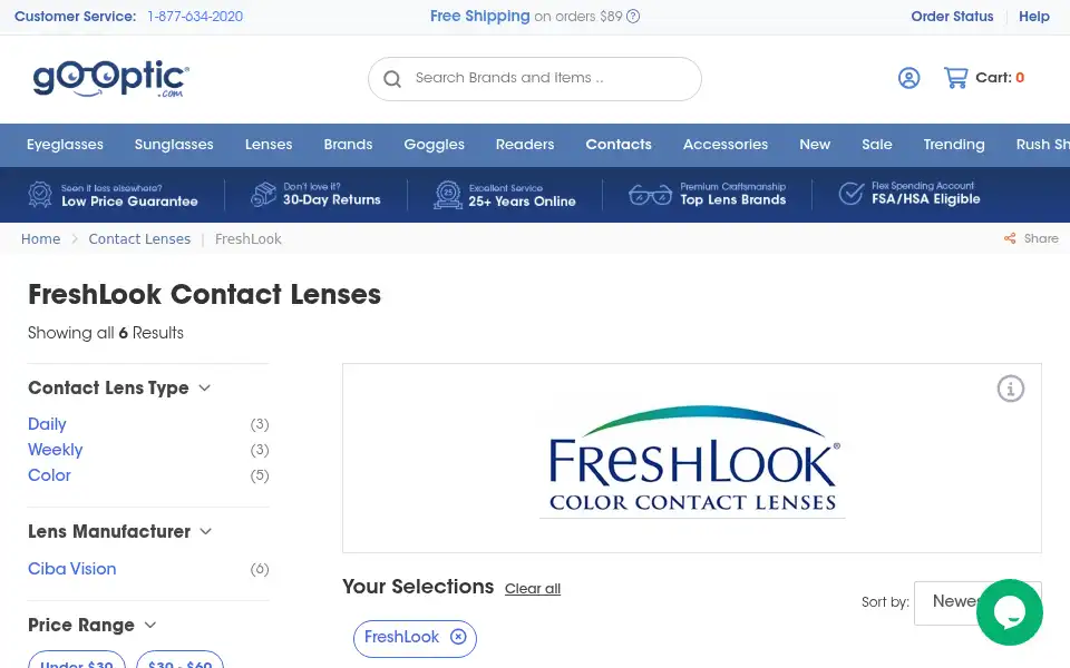 Screenshot of eyeglasses.go-optic.com