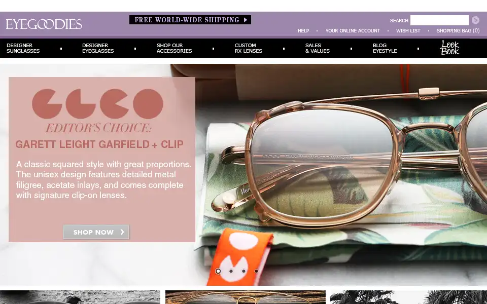 Screenshot of eyegoodies.com