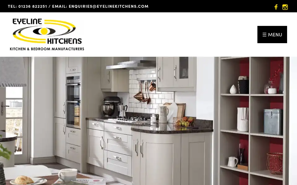 Screenshot of eyelinekitchens.com