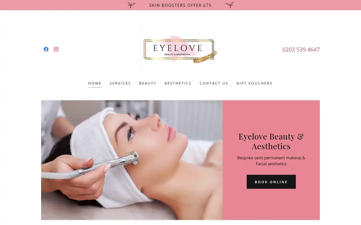 Screenshot of eyelovebeauty.co.uk