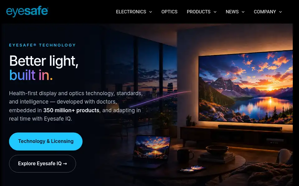 Screenshot of eyesafe.com