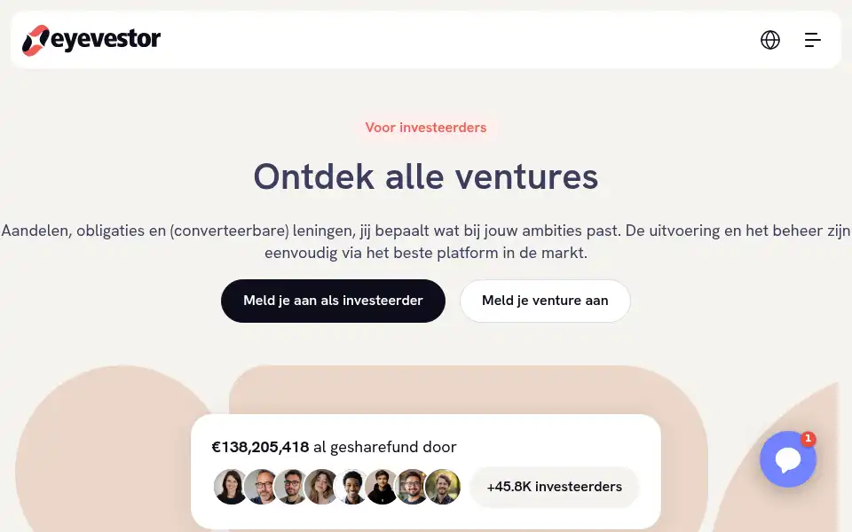 Screenshot of eyevestor.com