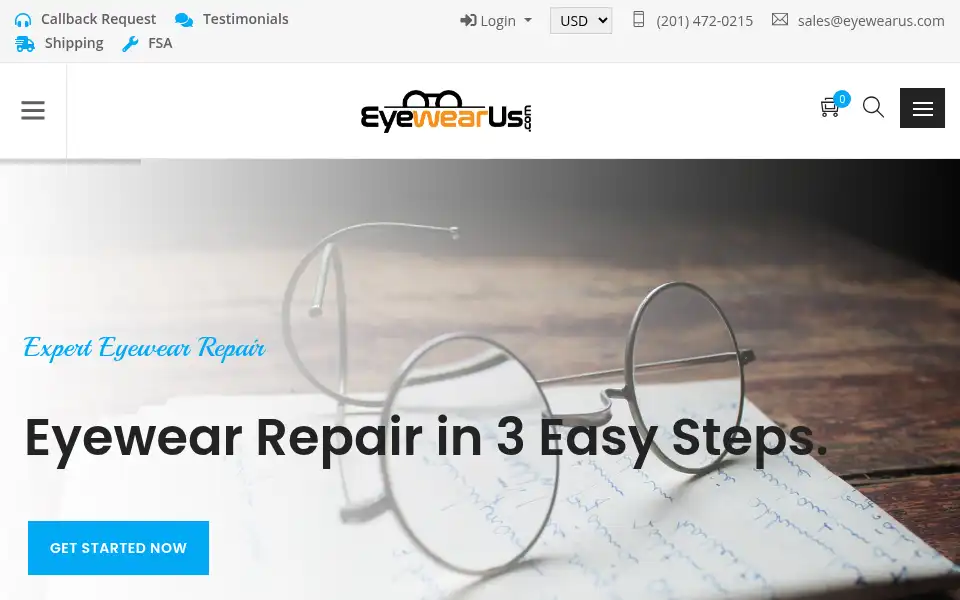 Screenshot of eyewearus.com