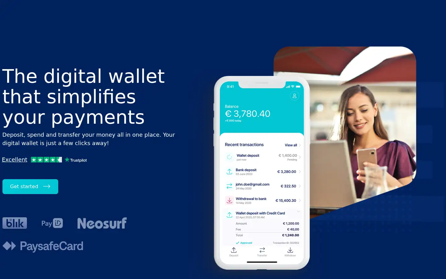 Screenshot of ezeewallet.com
