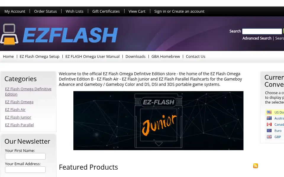 Screenshot of ezflashomega.com