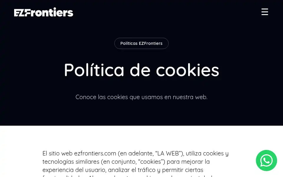 Screenshot of ezfrontiers.com