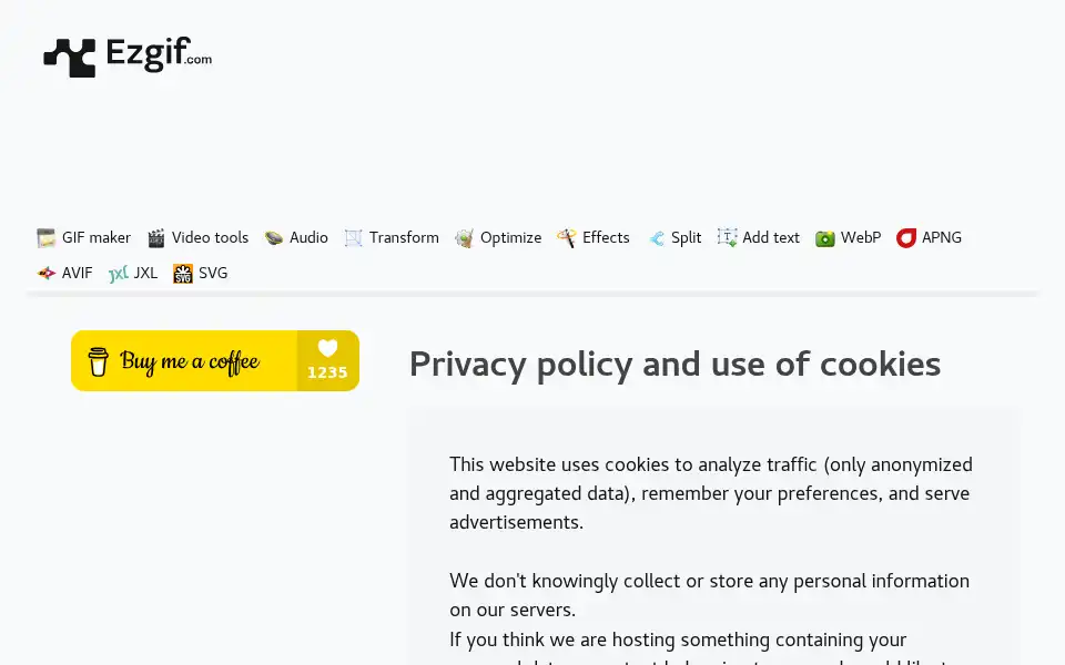 Screenshot of ezgif.com
