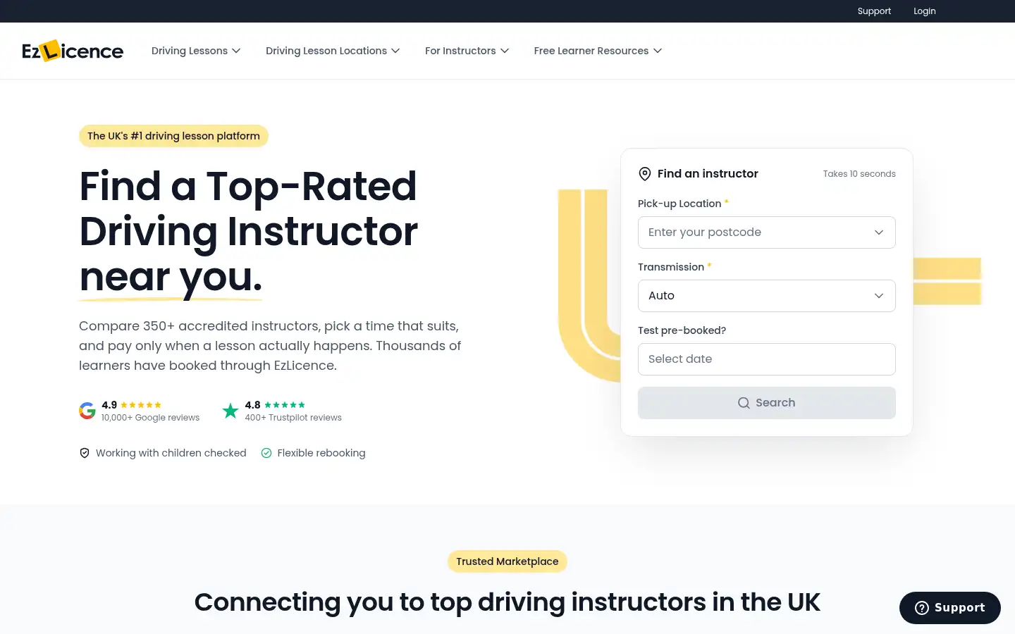 Screenshot of ezlicence.co.uk