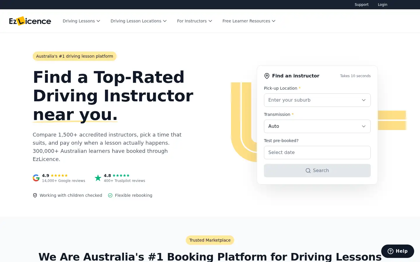 Screenshot of ezlicence.com.au