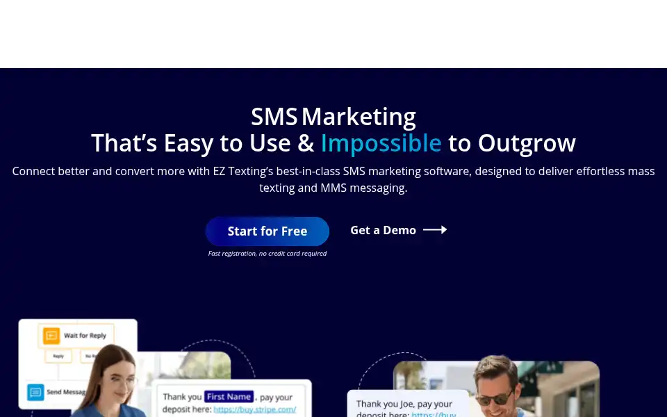 Screenshot of eztexting.com