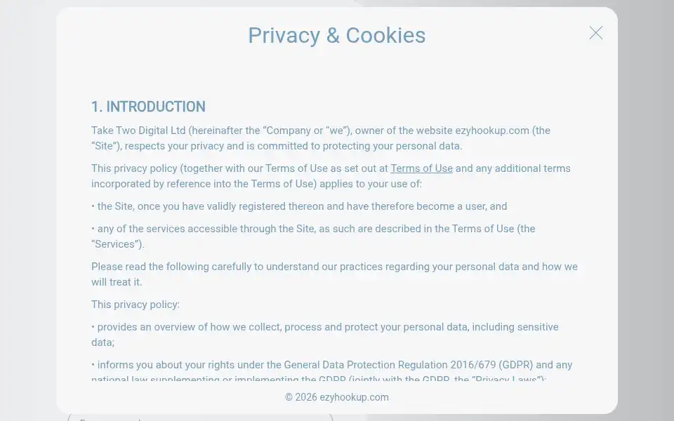 Screenshot of ezyhookup.com