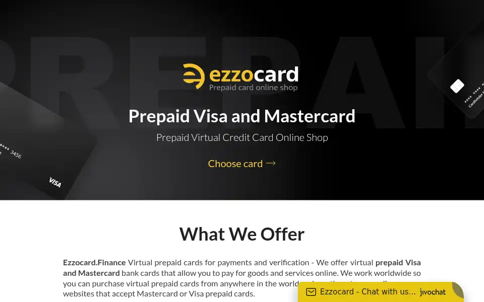 Screenshot of ezzocard.finance