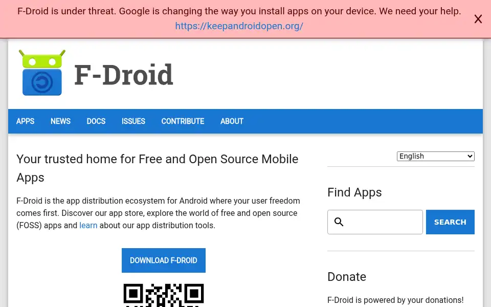 Screenshot of f-droid.org