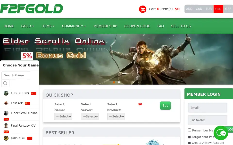 Screenshot of f2fgold.com