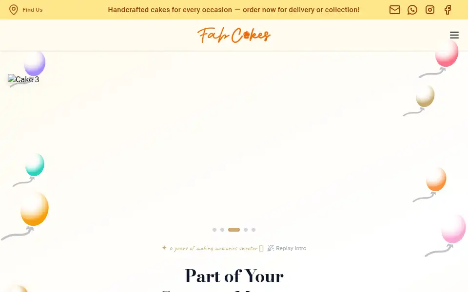 Screenshot of fabcakes.co.uk