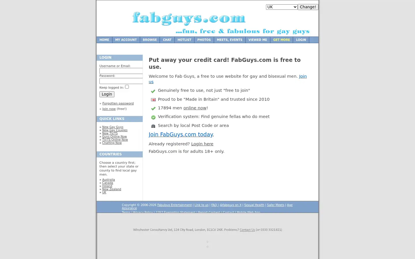 Screenshot of fabguys.com