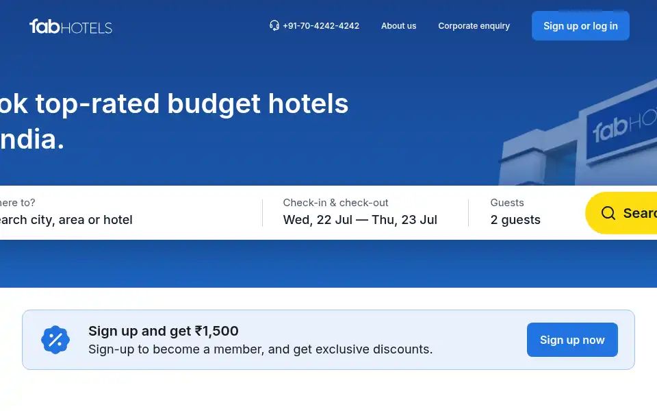 Screenshot of fabhotels.com