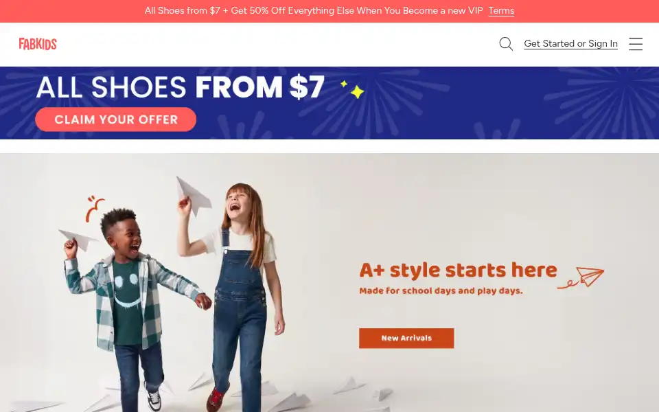Screenshot of fabkids.com