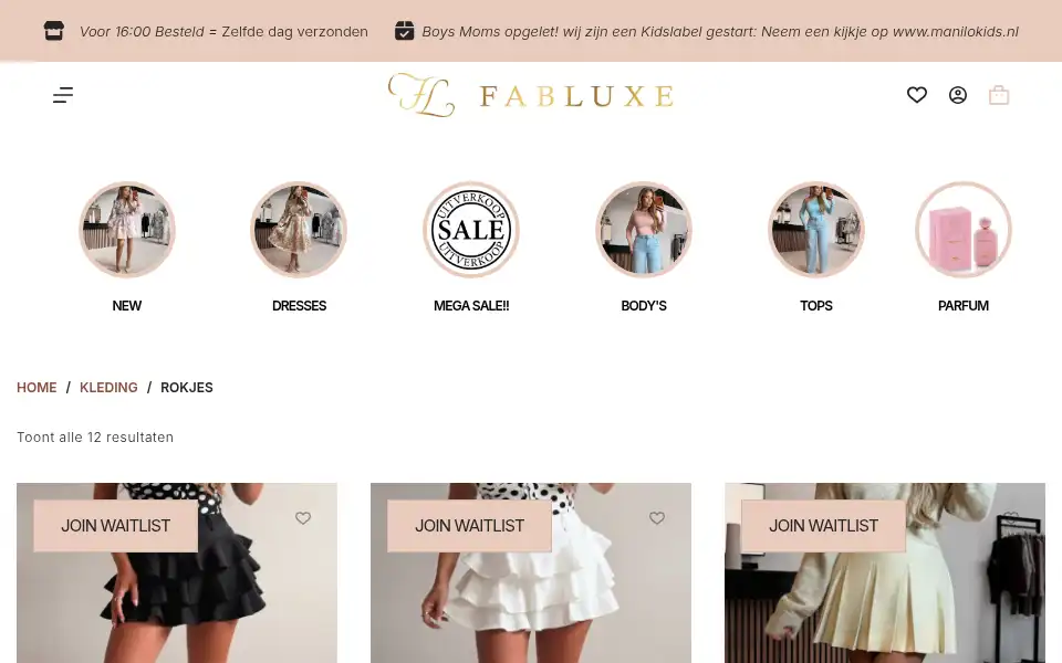 Screenshot of fabluxe.nl