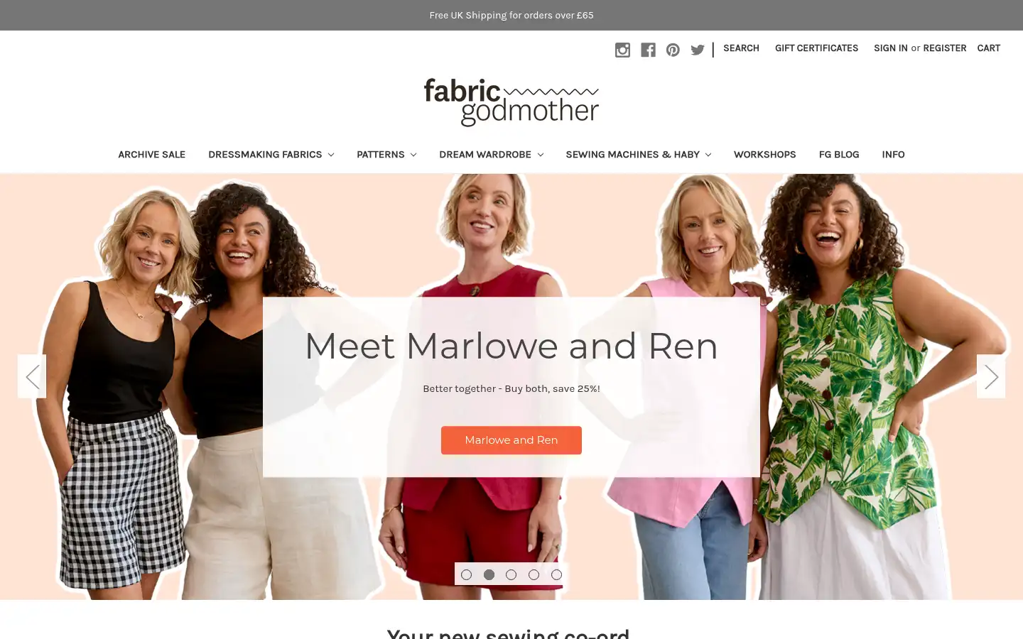 Screenshot of fabricgodmother.co.uk