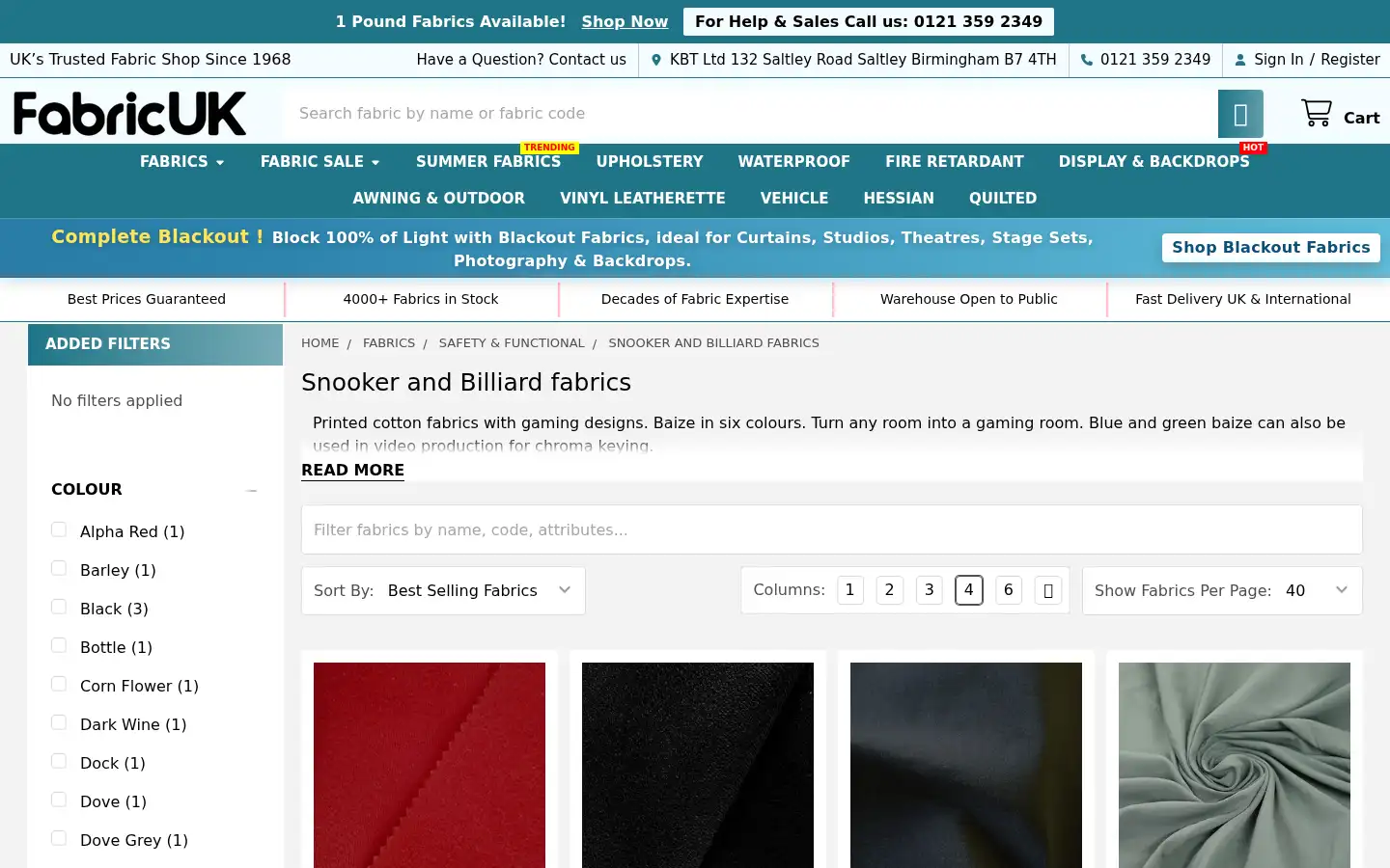 Screenshot of fabricuk.com