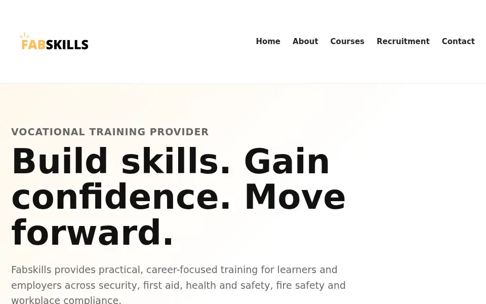Screenshot of fabskills.co.uk
