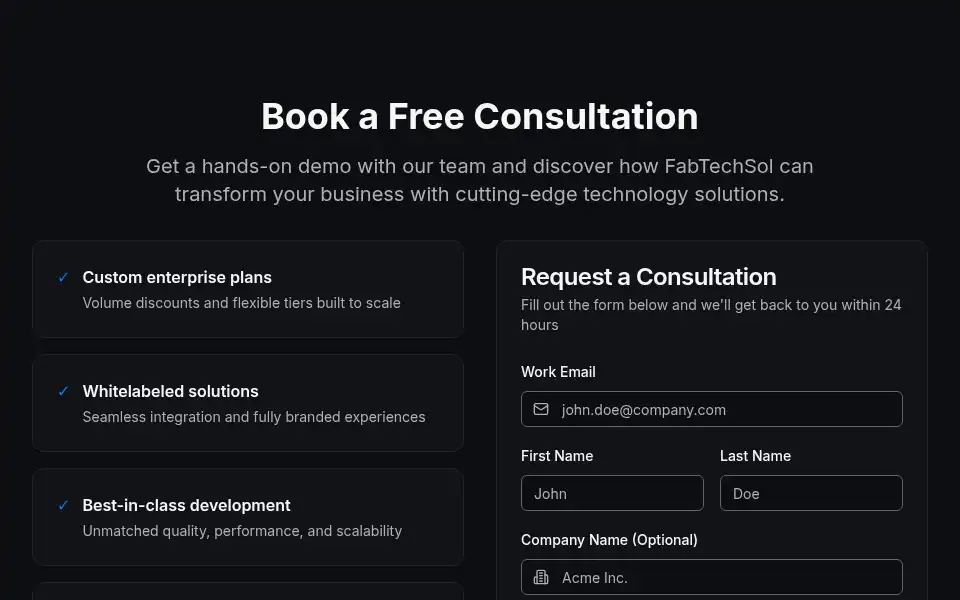 Screenshot of fabtechsol.com
