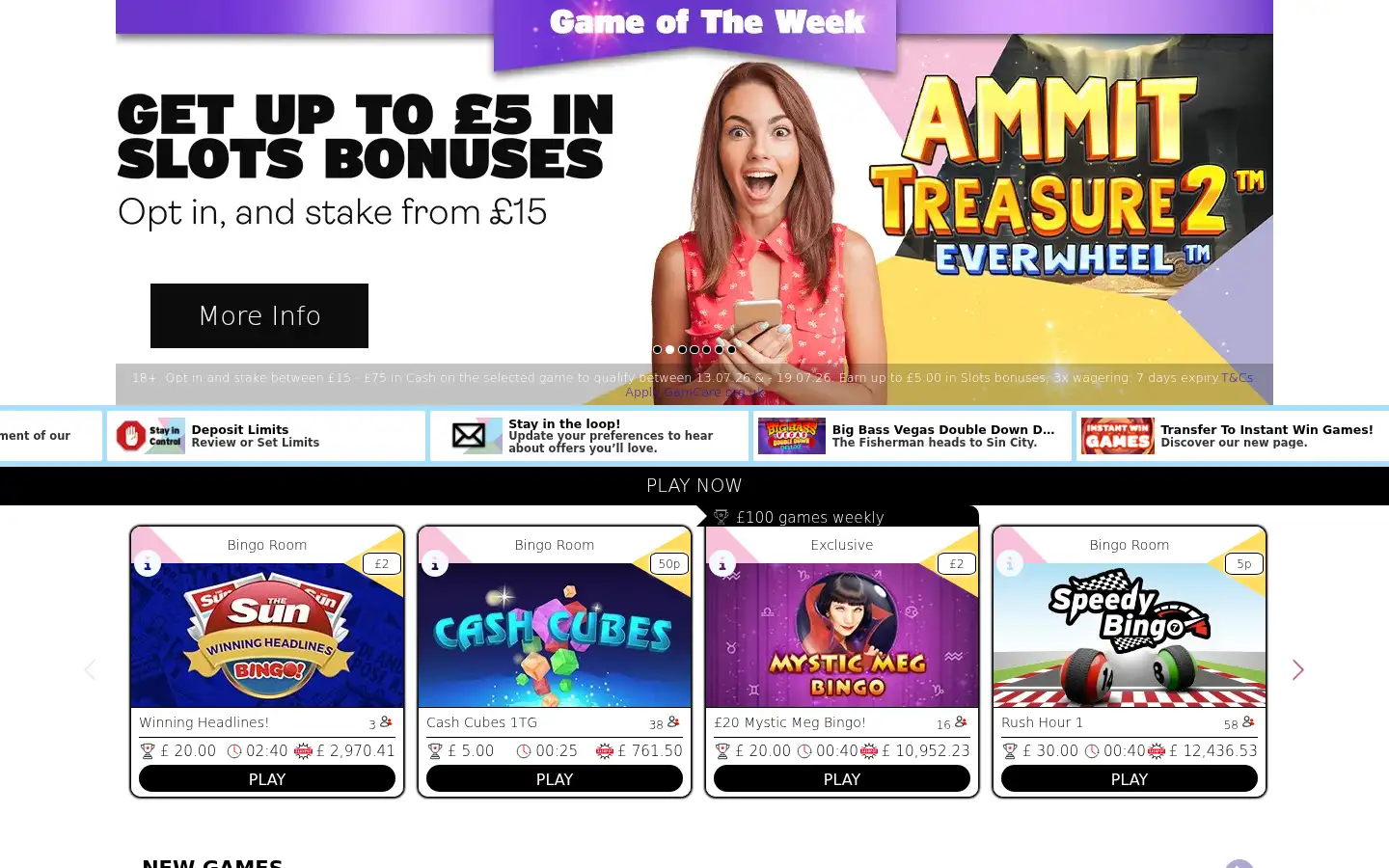 Screenshot of fabulousbingo.co.uk