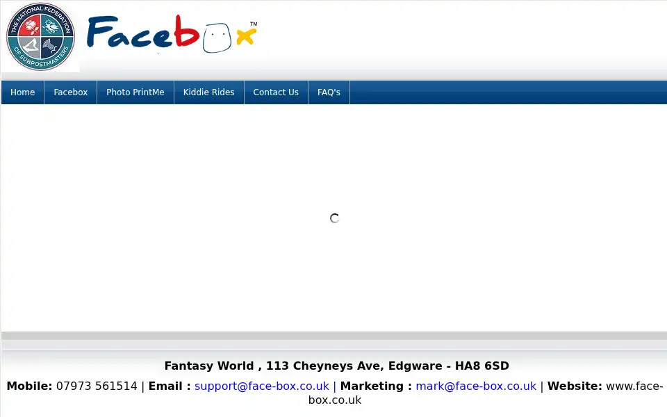 Screenshot of face-box.co.uk