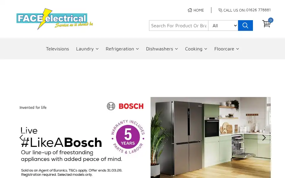 Screenshot of faceelectrical.co.uk