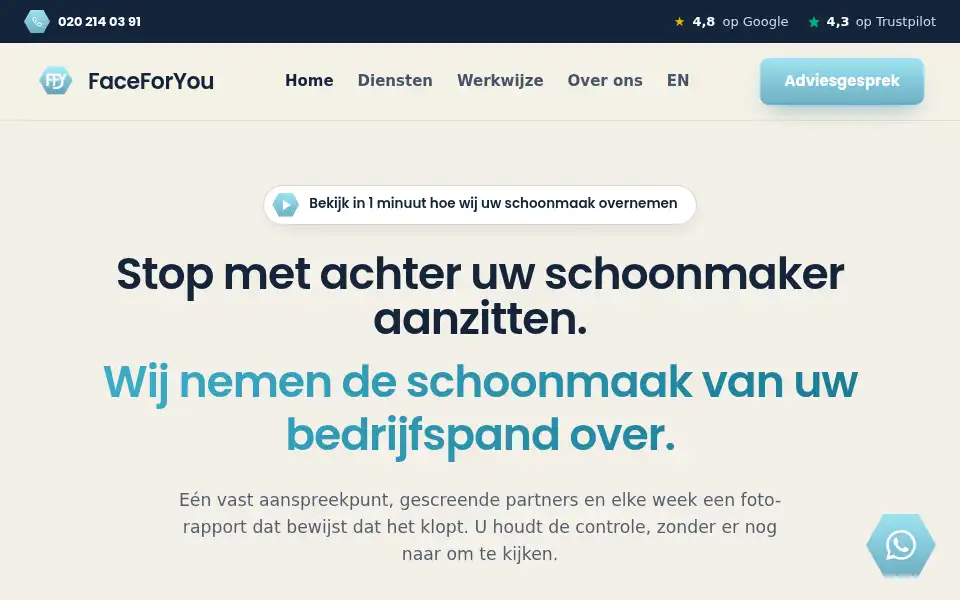 Screenshot of faceforyou.nl