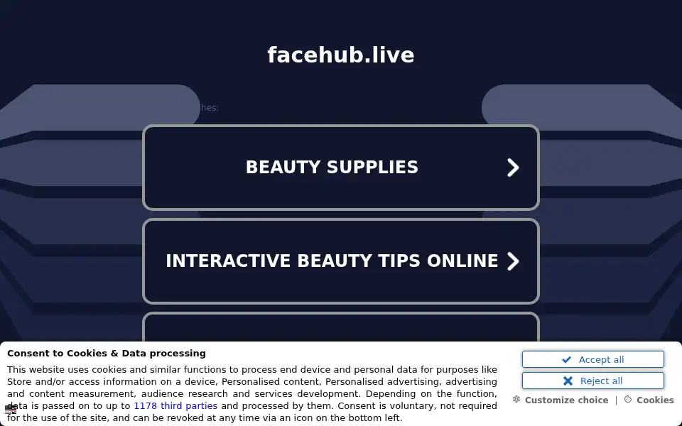 Screenshot of facehub.live