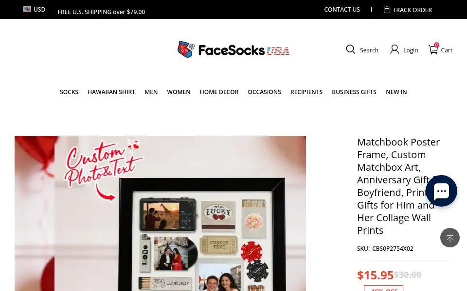 Screenshot of facesocksusa.com