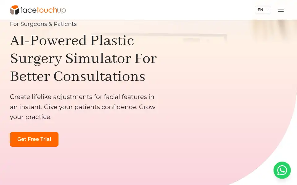 Screenshot of facetouchup.com