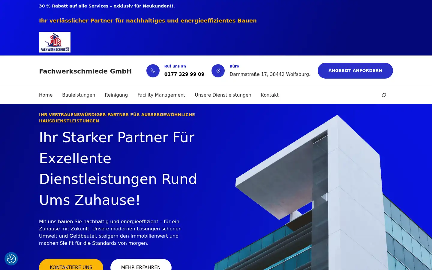 Screenshot of fachwerkschmiede.de