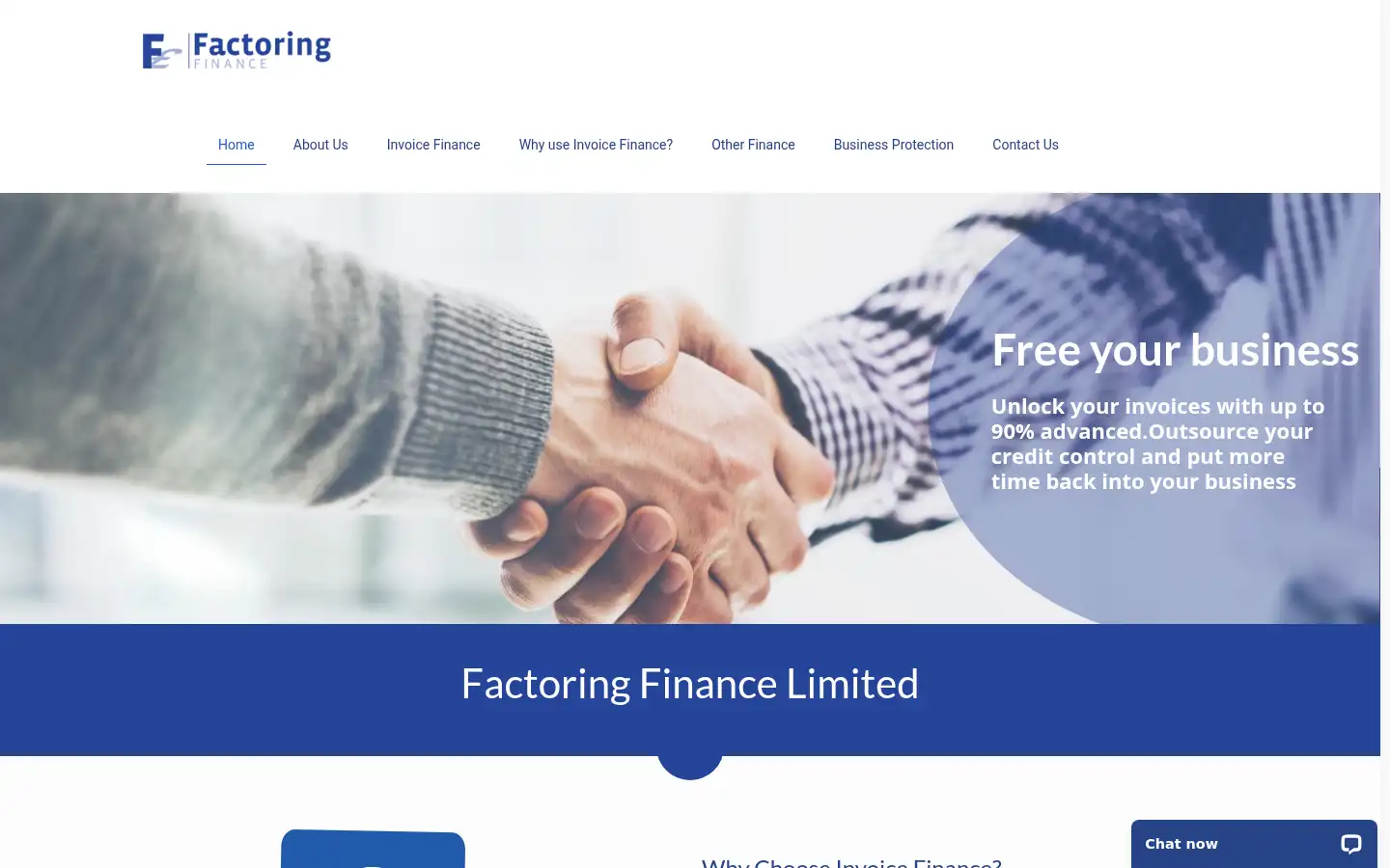 Screenshot of factoringfinance.co.uk