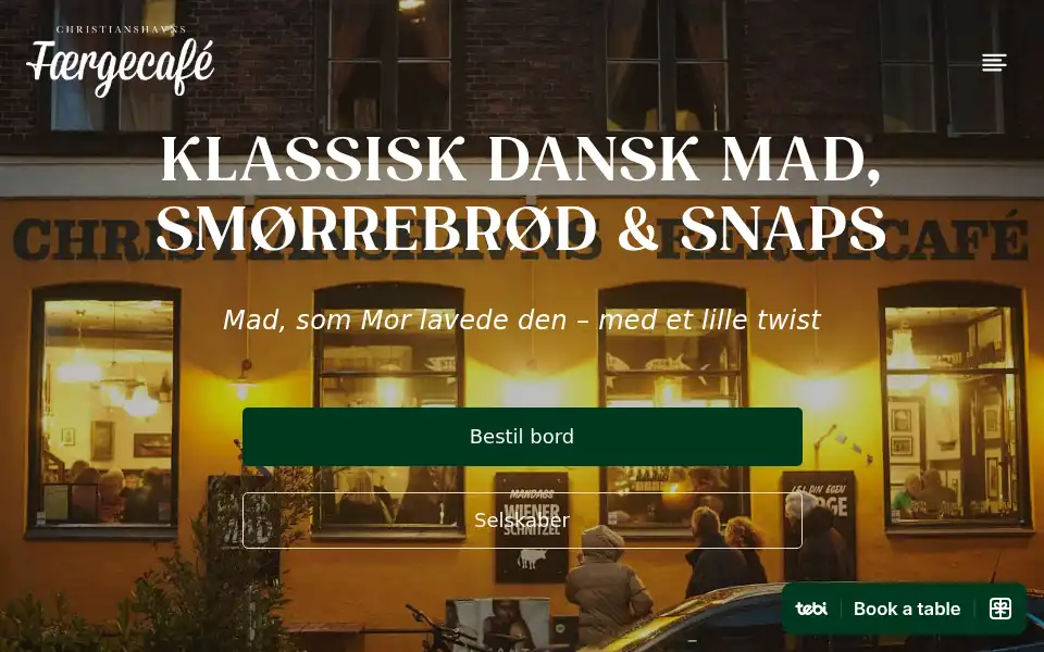 Screenshot of faergecafeen.dk